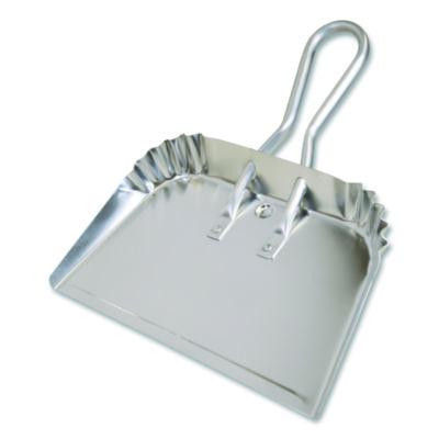 Bulldozer Dust Pan, 17" Wide, Aluminum Handle, Silver