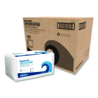 1/4-Fold Lunch Napkins, 1-Ply, 12 x 12, White, 500/Pack, 6 Packs/Carton