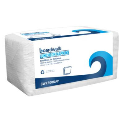 1/4-Fold Lunch Napkins, 1-Ply, 12 x 12, White, 500/Pack, 6 Packs/Carton