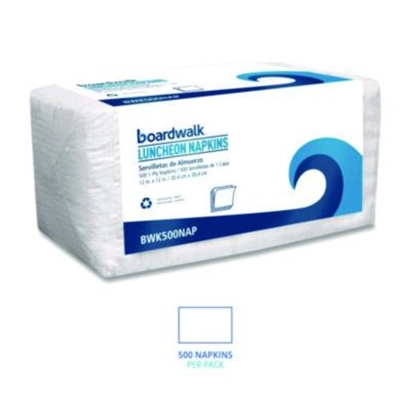 1/4-Fold Lunch Napkins, 1-Ply, 12 x 12, White, 500/Pack