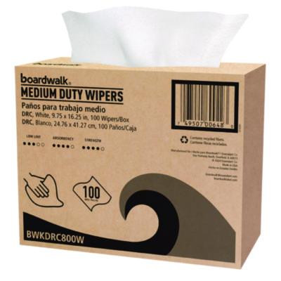 Drc Wipers, 1-Ply, 9.75 x 16.25, White, 100/Box, 8 Boxes/Carton