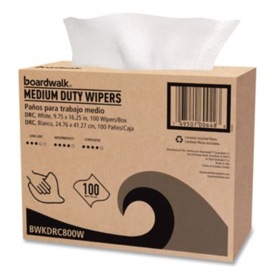Drc Wipers, 1-Ply, 9.75 x 16.25, White, 100/Box, 8 Boxes/Carton