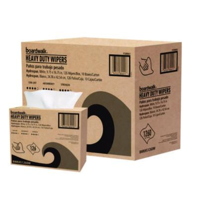 Hydrospun Wipers, 1-Ply, 9.75 x 16.75, White, 126/Box, 10 Boxes/Carton