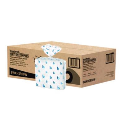 Hydrospun Wipers, 1-Ply, 12 x 13, White, 50/Bag, 18 Bags/Carton