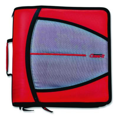 Mighty Zip Tab Binder, 3 Rings, 3" Capacity, 11 X 8.5, Red