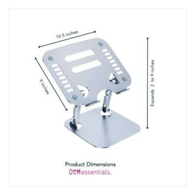 Adjustable Laptop Riser Stand, 10.62" x 9" x 1.5" To 5", Silver
