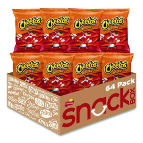 Crunchy Cheese Flavored Snacks, Flamin' Hot, 2 Oz Bag, 64/Carton