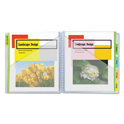 10-Pocket Poly Portfolio With Write-On Tabs, 8.5 X 11, Clear/Clear