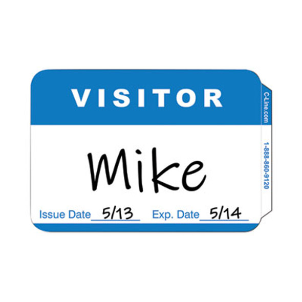 Self-Adhesive Name Badges, Hello My Name Is, Blue, 3.5 X 2.25, 100/Bx