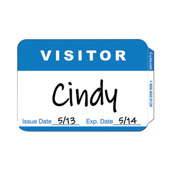 Self-Adhesive Name Badges, Hello My Name Is, Blue, 3.5 X 2.25, 100/Bx