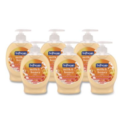 Liquid Hand Soap Pumps, Milk And Honey Scent, 7.5 Oz, 6/Carton