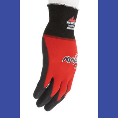 Ninja Bnf N96970 Gloves, 10" Long, Large, Black/Red, 12 Pairs