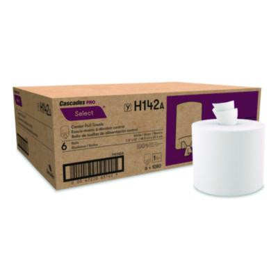 Select Center-Pull Paper Towels, 1-Ply, 7.31 x 10, White, 1,080/Roll, 6 Rolls/Carton