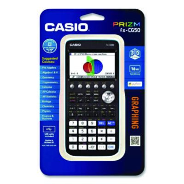Fx-Cg50 Prizm Color Graphing Calculator, 21-Digit Lcd, Black