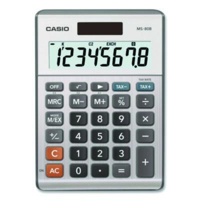 Ms80B 8-Digit Battery And Solar Basic Calculator, Lcd, Navy Blue