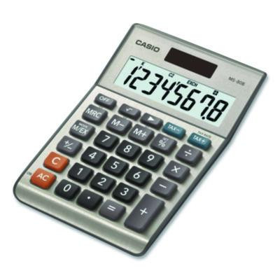 Ms80B 8-Digit Battery And Solar Basic Calculator, Lcd, Silver