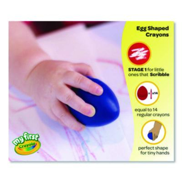 My First Washable Palm Grasp Crayons, Assorted Colors, 6/Pack