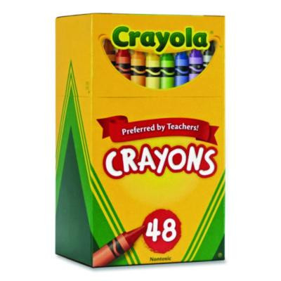 Classic Color Crayons, Classic Flip-Top Box With Tiered Sleeves, Regular Size, 0.31" x 3.63", 48 Assorted Colors, 48/Box