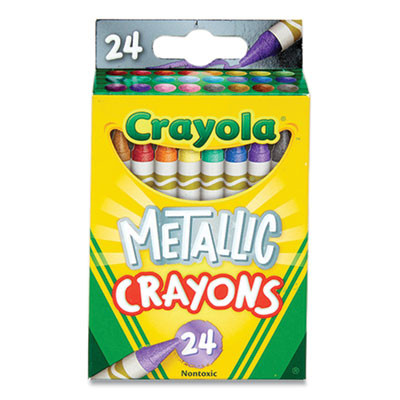 Metallic Crayons, Regular Size, 24 Assorted Colors, 24/Pack