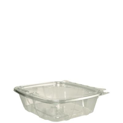Clearpac Safeseal Rpet Tamper-Resistant/Evident Containers, Embossed Bottom, 24 Oz, 6.37 x 7.15 x 1.86, Clear, 200/Carton