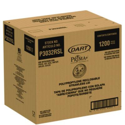 Prima Strawless Plastic Lids, Fits 30 Oz To 32 Oz Cold Cups, Clear, 100/Sleeve, 12 Sleeves/Carton