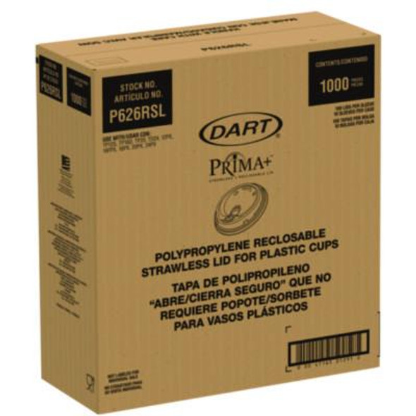 Prima Strawless Plastic Lids, Fits 12 Oz To 26 Oz Cold Cups, Clear, 100/Sleeve, 10 Sleeves/Carton