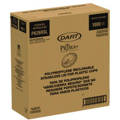 Prima Strawless Plastic Lids, Fits 12 Oz To 26 Oz Cold Cups, Clear, 100/Sleeve, 10 Sleeves/Carton