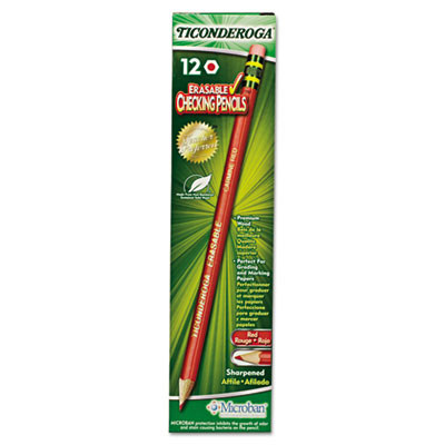 Erasable Colored Pencils, 2.6 Mm, 2B, Carmine Red Lead, Carmine Red Barrel, 12/Pack
