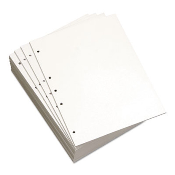Custom Cut-Sheet Copy Paper, 92 Bright, 5-Hole Side Punched, 20 Lb Bond Weight, 8.5 x 11, White, 500/Ream