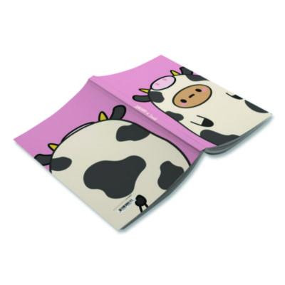 Smoko Tayto Mootato Layflat Notebook, 1-Subject, Medium/College Rule, Pink/White/Brown Cover, (72) 8 x 5 Sheets