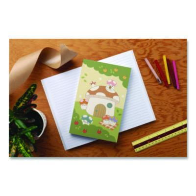 Smoko Mushroom Garden Layflat Notebook, 1-Subject, Medium/College Rule, Green/Tan/Red Cover, (72) 8 x 5 Sheets