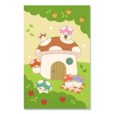 Smoko Mushroom Garden Layflat Notebook, 1-Subject, Medium/College Rule, Green/Tan/Red Cover, (72) 8 x 5 Sheets