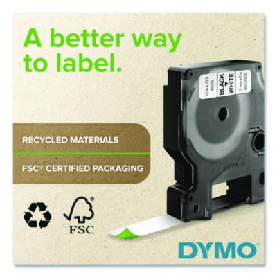 D1 Standard Labels, 0.5" x 23 Ft, Black Print On White Tape, 2/Pack