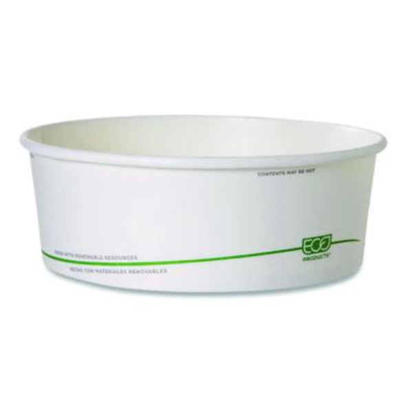 Greenstripe Paper Food Containers, 32 Oz, 7.28" Dia x 2.48", White, 300/Carton