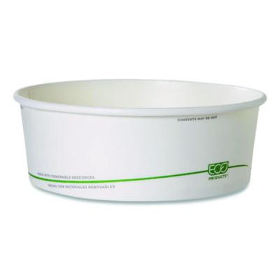 Greenstripe Paper Food Containers, 32 Oz, 7.28" Dia x 2.48", White, 300/Carton