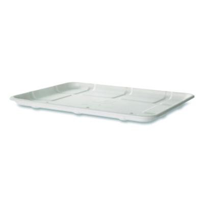 Meat And Produce Food Trays, 10.52 x 8.5 x 0.5, White, Sugarcane Fiber, 300/Carton