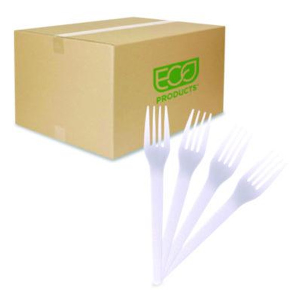 Plantware Cpla Cutlery, Fork, White, 1,000/Carton