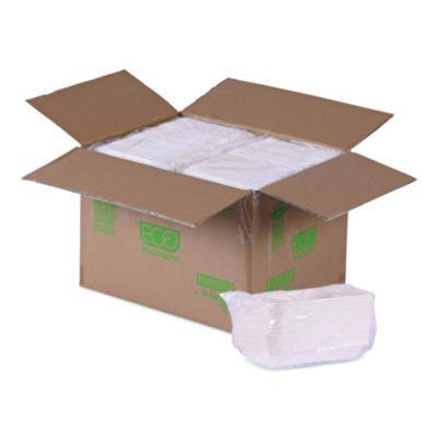 Worldview Vanguard Rectangular Container, 32 Oz, 4.71 x 7.01 x 1.04, White, Sugarcane Fiber, 400/Carton