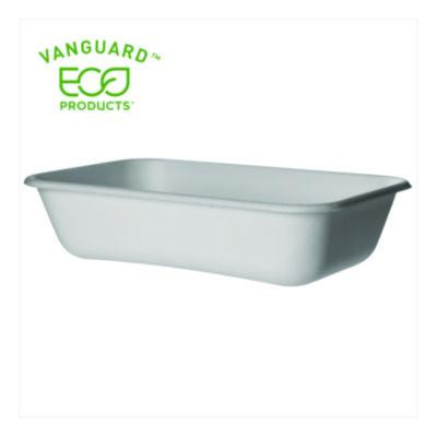 Worldview Vanguard Rectangular Container, 32 Oz, 4.71 x 7.01 x 1.04, White, Sugarcane Fiber, 400/Carton