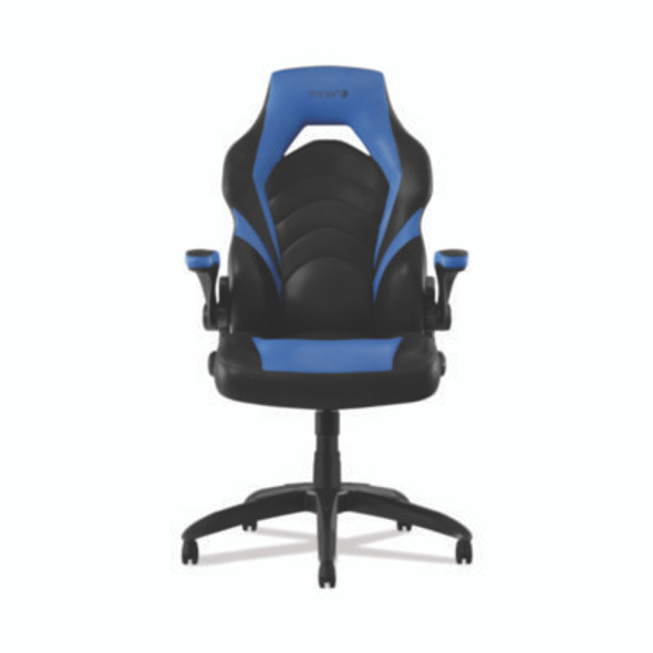 Vortex Bonded Leather Gaming Chair, Supports Up To 301 Lbs, 17.9" To 21.6" Seat Height, Blue/Black, Black Base