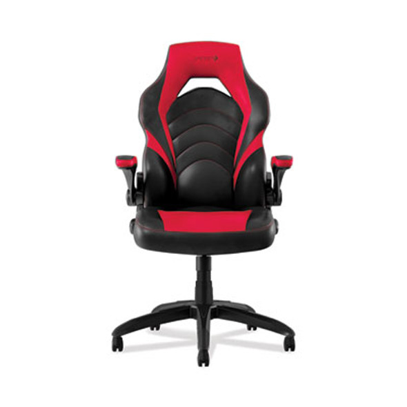 Vortex Bonded Leather Gaming Chair, Supports Up To 301 Lbs, 17.9" To 21.6" Seat Height, Red/Black Back, Black Base