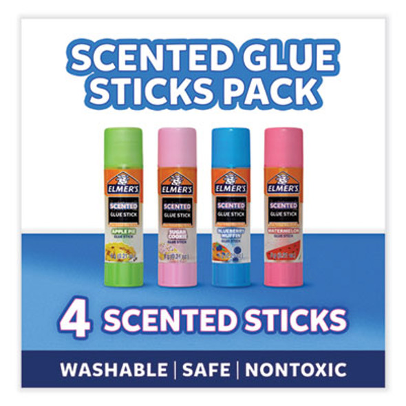Scented Glue Sticks, 0.21 Oz, Dries In Assorted Colors, 4 Scents