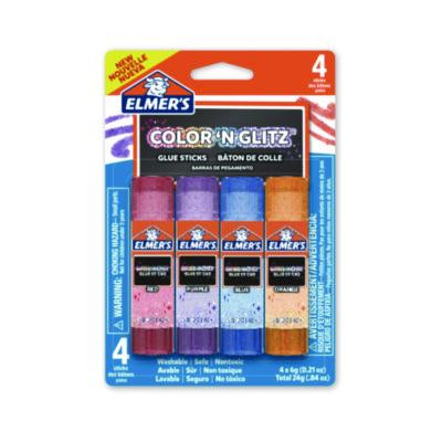 Glitter Glue Sticks, 0.21 Oz, Applies Assorted Colors, Dries Clear Glitter, 4/Pack