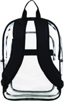 Clear With Color Trim Backpack, 11.5" x 5" x 16.5", Clear/Black