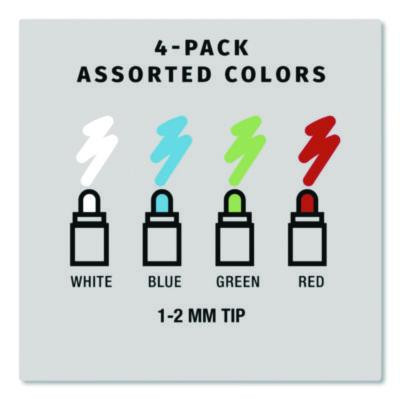 Liquid Chalk Markers, Fine Bullet Tip, Assorted Colors, 4/Pack