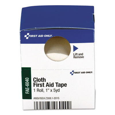 First Aid Tape, Acrylic/Cloth, 1" x 5 Yds, White