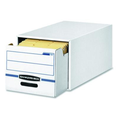 Stor/Drawer Basic Space-Savings Storage Drawers, Letter Files, 14" x 25.5" x 11.5", White/Blue