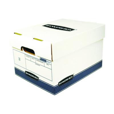 R-Kive Heavy-Duty Storage Boxes, Letter/Legal Files, 10 x 15 x 12, White/Blue, 20/Bundle