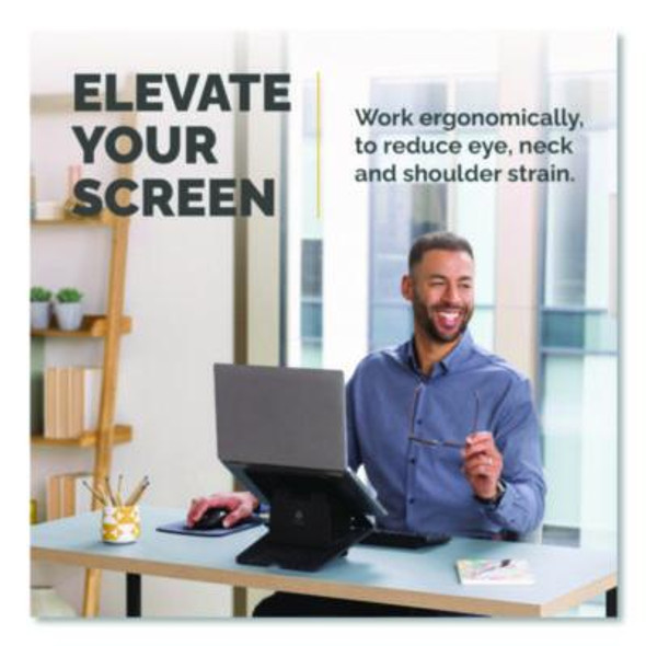 Breyta Laptop Stand, 9.25" x 10.55" x 0.55" To 8", Black, Supports Up To 8.8 Lbs.