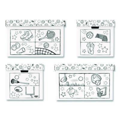 At Play Color In Toy Box, Sports Design, 1 Section, 39.27 Gal, 5.25 Cu Ft, 28" x 18" x 18", White/Black